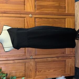 Lyaner Stretch Midi Black Spaghetti Strap Dress XL